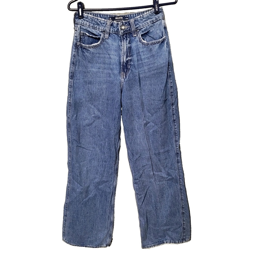 Hollister Baggy Ultra High Rise Jeans 2 26 Womens 100% Cotton Rigid Fit Skater